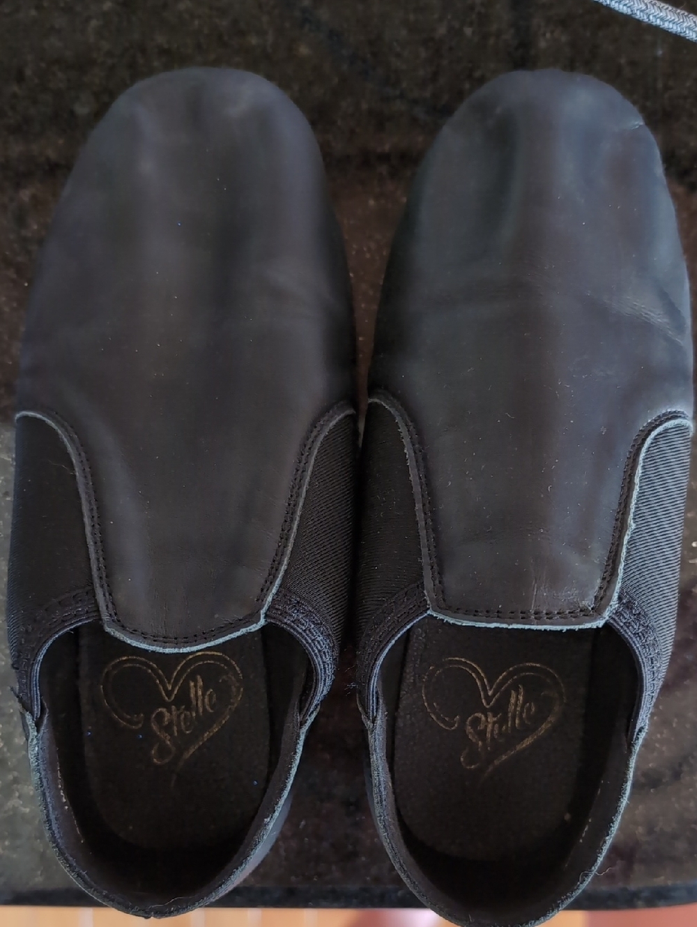 Stelle Black Slip-On Girls Jazz Dance Shoes Size 1